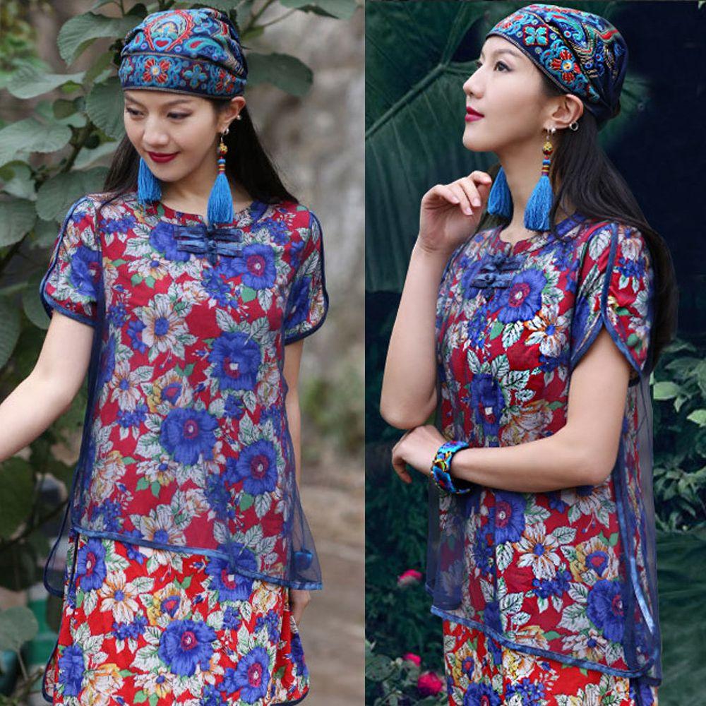 Ethnic Flowers Bandanas Embroidery Beanie Hat Fashion Turban Hats for Women