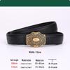 Genuine Cowhide Retro Carved Women's Belt - Simple Literary Style for Denim Casual Wear