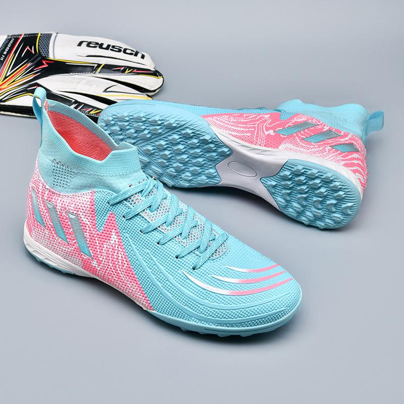Foreign Trade 2024 New Football Shoes Men's High-top Grass Spikes TF Broken Nails Training Sports Shoes Football