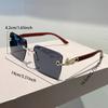 Rimless Square Sunglasses Men  New Gradient Casual Shades Women Trendy Vintage Brand Design Multicolor Sun Glasses