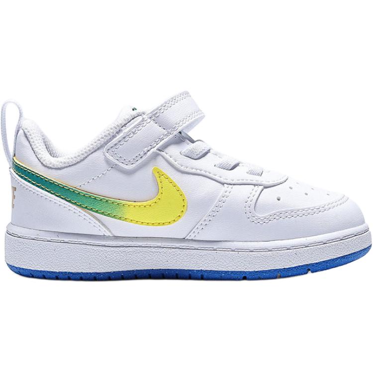 Nike Кроссовки Court Borough Удобные Универсальные Низкие Обувь для ходьбы Детские кроссовки Белый Зеленый Желтый IR3996-100