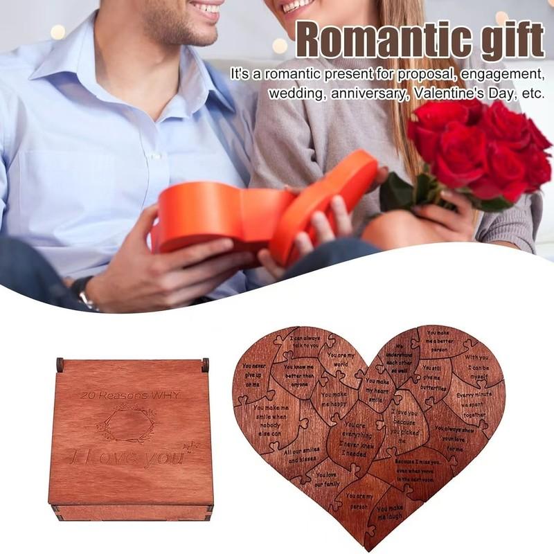 20 Reasons Why I Love You Puzzle Engraved Love Gift Home Decor Sentimental Gifts Personalized Valentine Day Gift