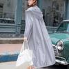 Летнее женское свободное пальто больших размеров и солнцезащитное легкое тонкое длинное пальто