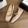 Gentle Evening Breeze Yellow Xiaoxiangfeng Single Shoes French with Skirt Square Head Mary Jane Shoes Soft Sole Bow Ladyshoes