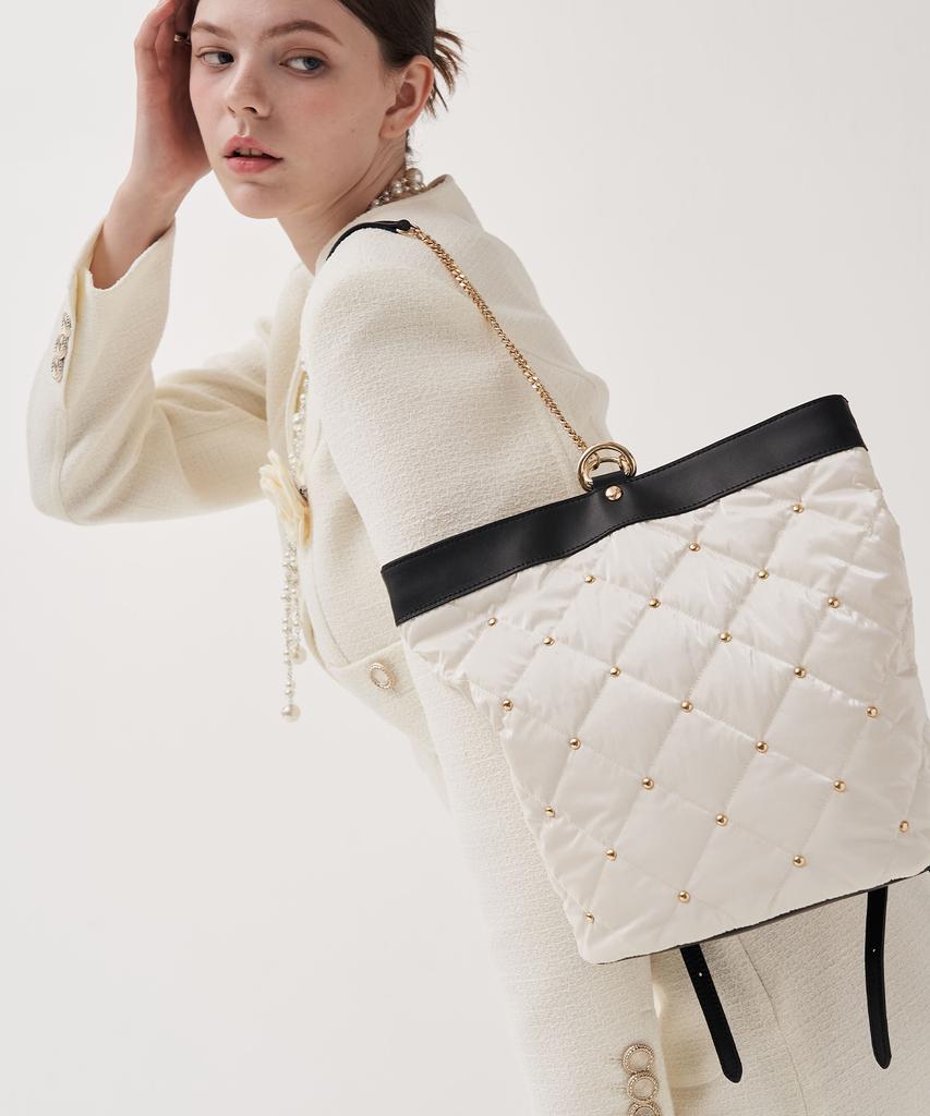 Jina In Ny 3-Way Use Elizabeth Mini Backpack [White Combo]