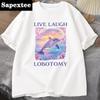 Live Laugh Lobotomy T Shirt Men Funny Dolphin Meme T-shirt Silly Weird Cotton Short Sleeve Tshirt Unisex Printed T-shirt Tops