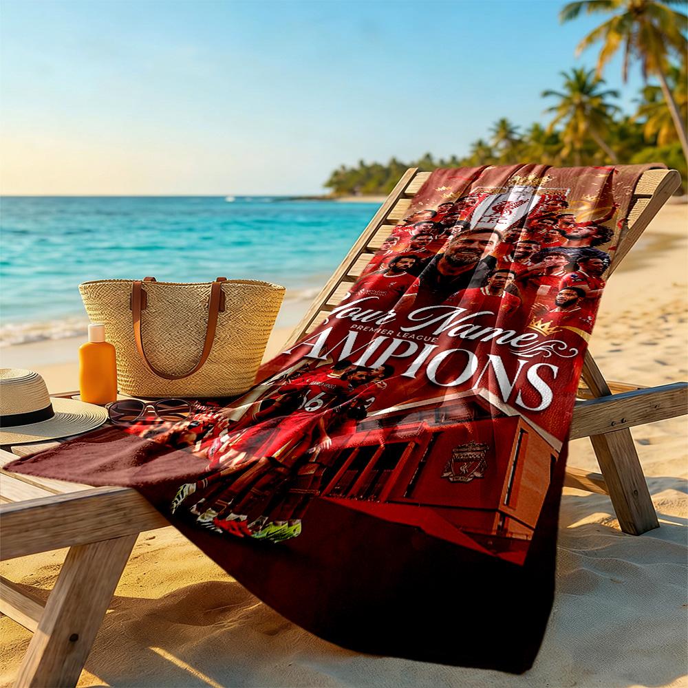 Liverpool Fc Customize Your Name Beach Towel Quickdry Soft Microfiber Perfect For Traveling Yoga Camping And Swimming