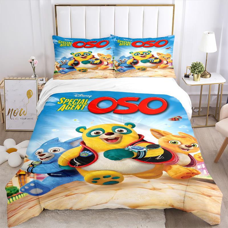 Special Agent Panda Print 3Pcs Bedding Set,Duvet Cover with 2 Bedro,Pillowcase Home Birthday Gift
