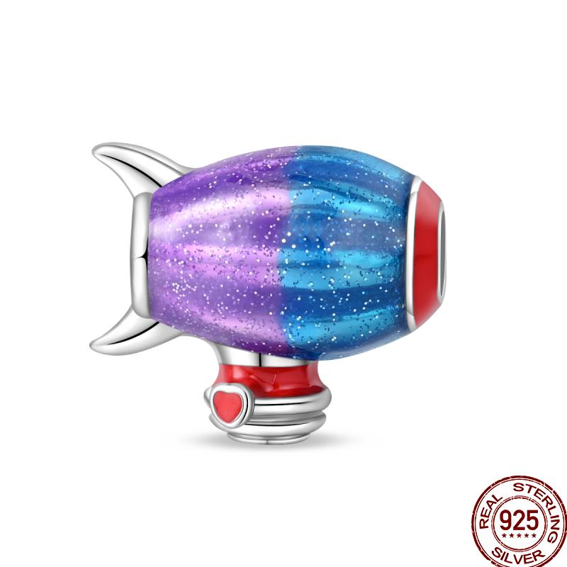Copper Air Balloon Series Rocket Colorful Romantic Charm Beaded Beads Suitable For 3Mm Original Bracelet