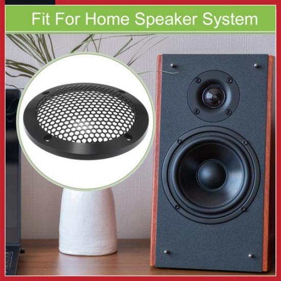 Комплект из 3 защитных решеток для автомобильных динамиков, сетчатая защита для круглых сабвуферов с винтами, черная.