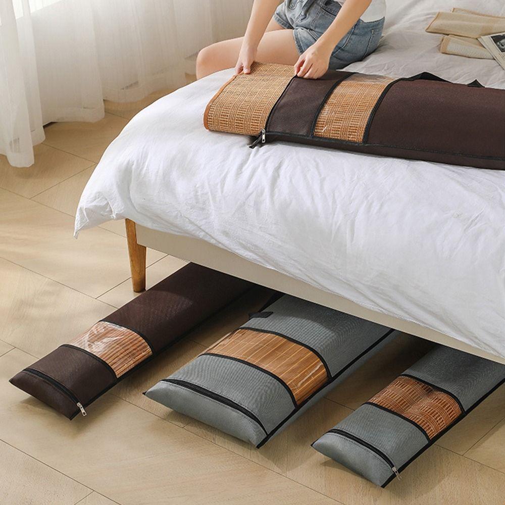 Portable Mat Storage Bag Clear Window Dust-proof Mat Folding Dust Cover Thickened Double Zipper Foldable Storage Container