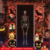 1pc Hanging Banner Halloween Spooky Party Decor 12x70.8in Polyester