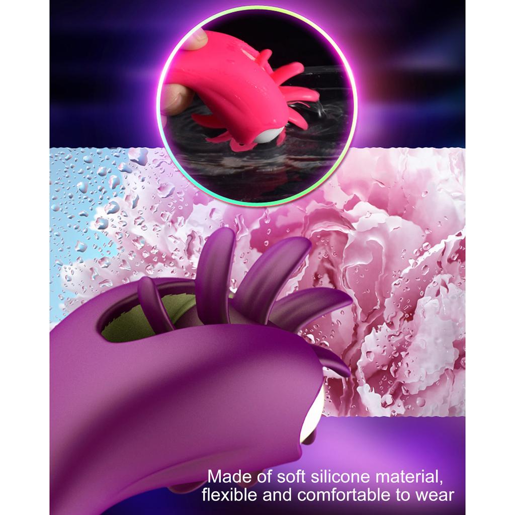 Wtoyu Vibrating Penis Ring Tongue Licking Vibrator for Couple Clitoris Stimulator Cock Ring Adult