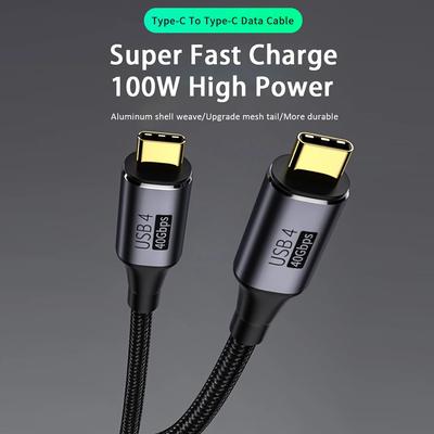 Функциональный кабель данных USB4.0 USB C на Type C 8k60 Гц PD 100 Вт 40 Гбит/с Быстрая зарядка Кабель Type-C Шнур для передачи данных