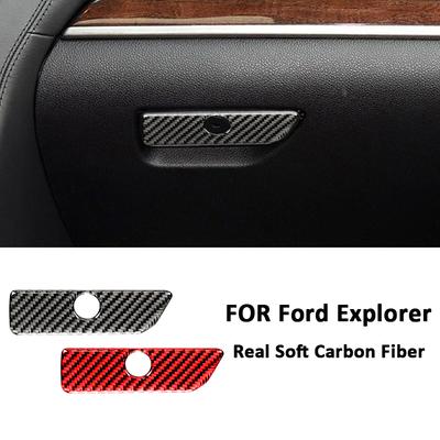 Для Ford Explorer Углеродное волокно Автомобильный интерьер Ящик для хранения у второго пилота Ручка-кольцо Панель кнопок Модификация Декоративная наклейка
