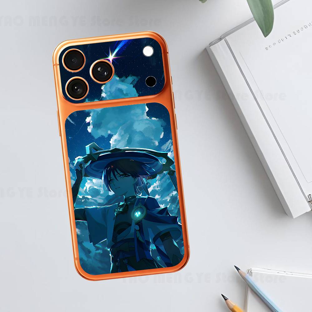 Популярная Игровая Фигурка Странник Genshin Обычная Наклейка Скин Для IPhone17 Pro ProMax Задняя Пленка Чехол Обертка Антицарапина Прочная Наклейка