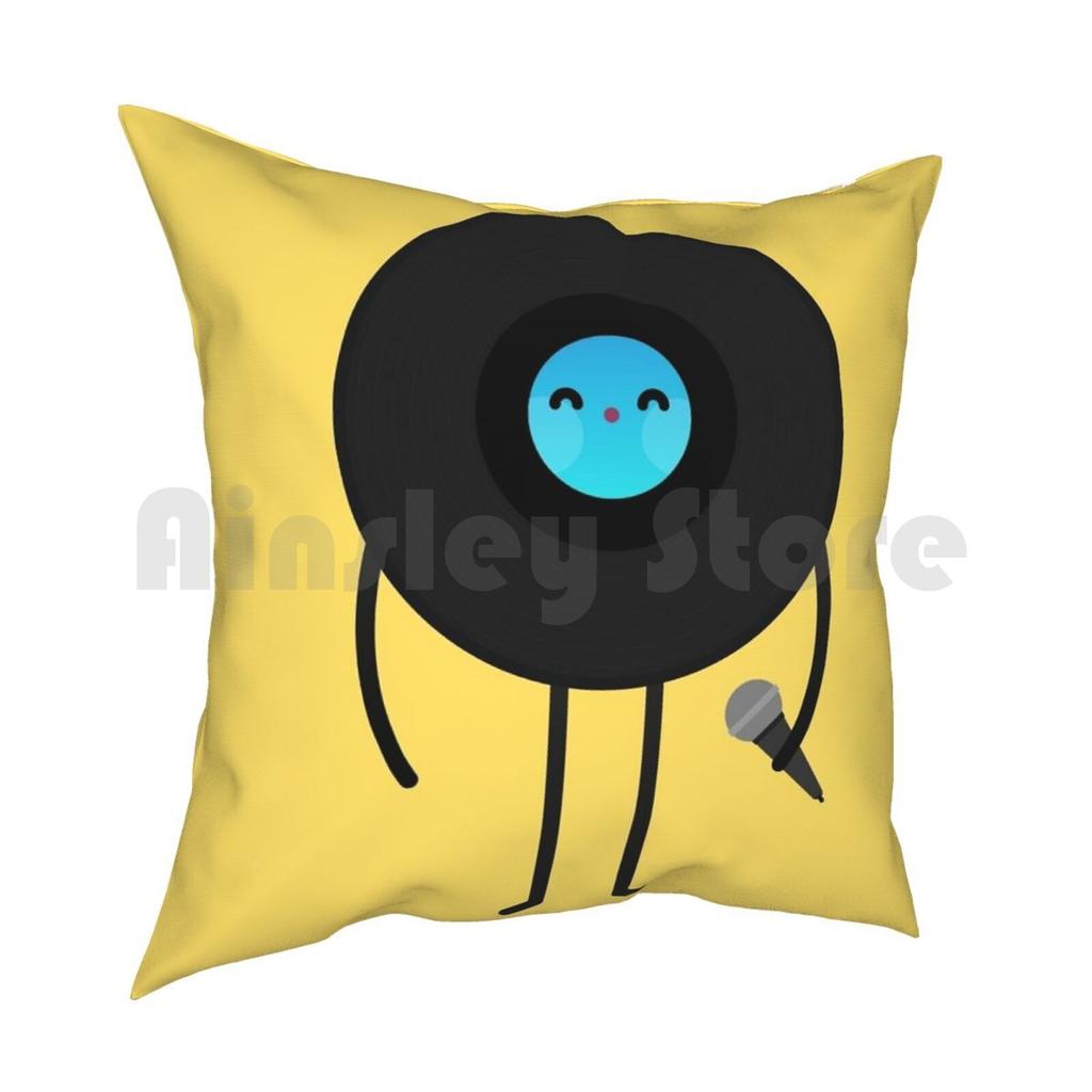 Pop Vinyl Disk Pillow Case Printed Home Soft DIY Pillow Cover Vinyl Disk Pop Music Character Kawaii Vintage s Japan