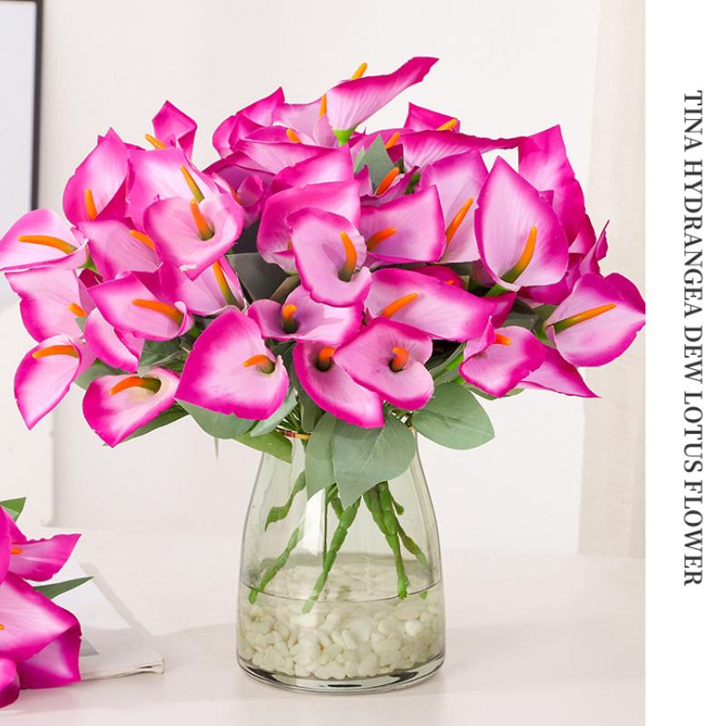 4 букета искусственных цветов, искусственные цветы каллы, настоящие искусственные цветы каллы, букет для дома, сада, вечеринки, свадьбы, центральный цветочный декор