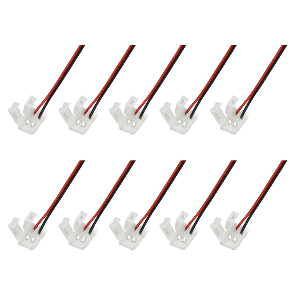 10 шт. Беспаечные 2-контактные разъемы питания для светодиодных лент, соединительные зажимы, аксессуары для светодиодных лент, разъемы