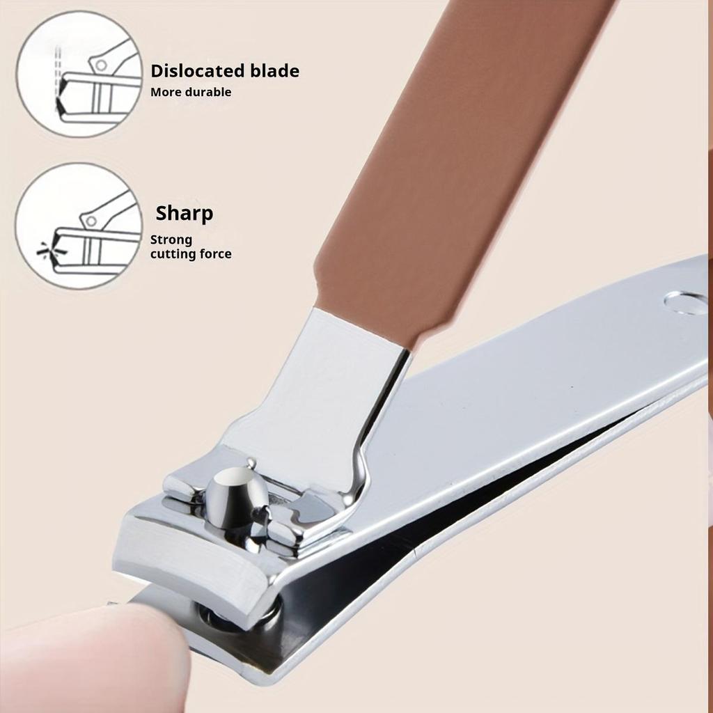 5/10 Piece Stainless Steel Nail Clipper Set, Flat Beveled Nail Clippers Ear Scoop Nail File with Convenient Storage Folding Bag, Manicure Tools