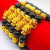 Six-character Mantra Gold Beads Obsidian Gold-plated Pixiu Bracelet Men's Bracelet Ethnic Style Jewelry