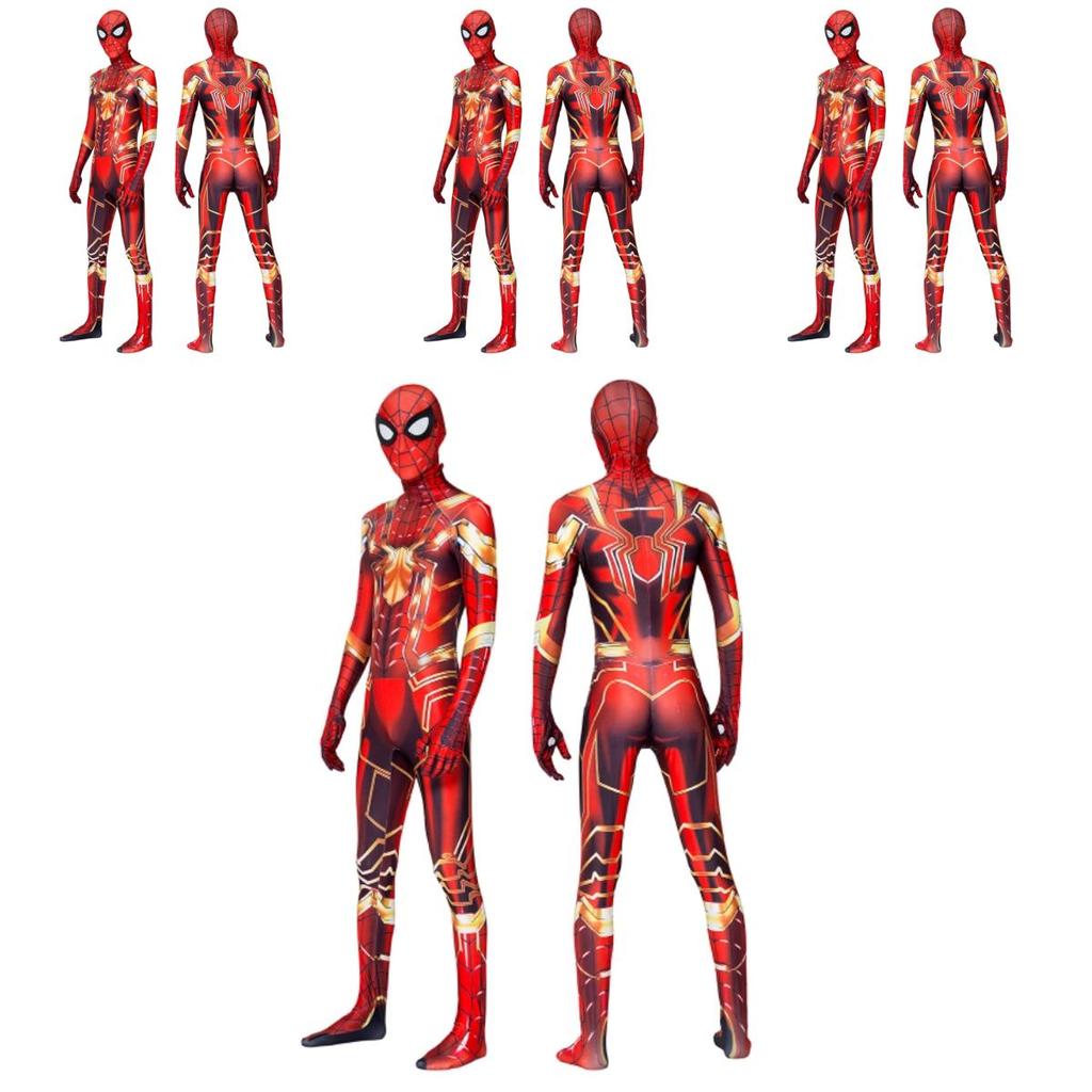 Косплей-костюм Marvel Стальной Человек-паук, наряд на все тело с капюшоном