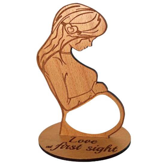 Ultrasound Photo Frame Desktop Decoration Wooden Baby Sonogram Picture Frame Ornament Pregnancy Announcement Expectant Mother