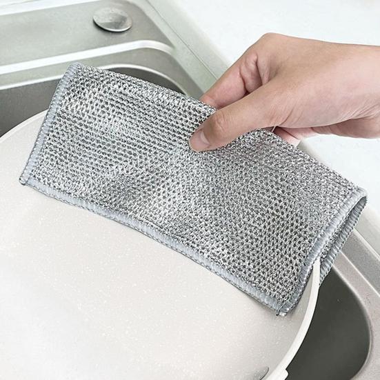 5/10/20 шт., тряпки для мытья посуды, многоразовые, многоразовые, для сухого и влажного использования, проволочная ткань, не царапающая проволоку