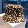 Sunshade Leopard Print Bucket Korean Style Fisherman Hat Vintage Y2k Bucket Hat  Male and Female