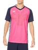 Short Sleeve Game Shirt Rose Pink Medium Men's (Fit Style), (123),