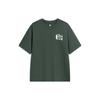 Li Ning Badfive Series Printed Letter Round Neck Loose Short Sleeve T-Shirt Unisex Tops Dark-Green AHSTA55-2