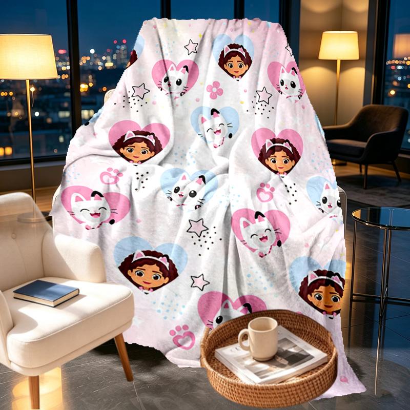 Gabby's Dollhouse Print Blanket - Soft & Comfortable, for Bedroom, Travel, Sofa, Home Decoration - Birthday Christmas Gift for Friend