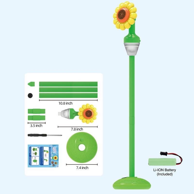 Automatic sunflower Bubble Gun Electric Street Lamp Soap Bubble Machine Maker Outdoor Games for for Wedding Birthday Party Toys