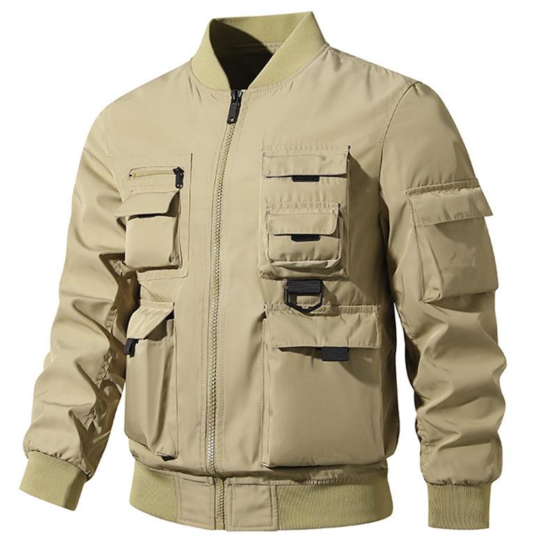 Pilot Jacket Men's American Tooling Military Baseball Uniform Multi-pocket Jacket Functional Jacket Combat