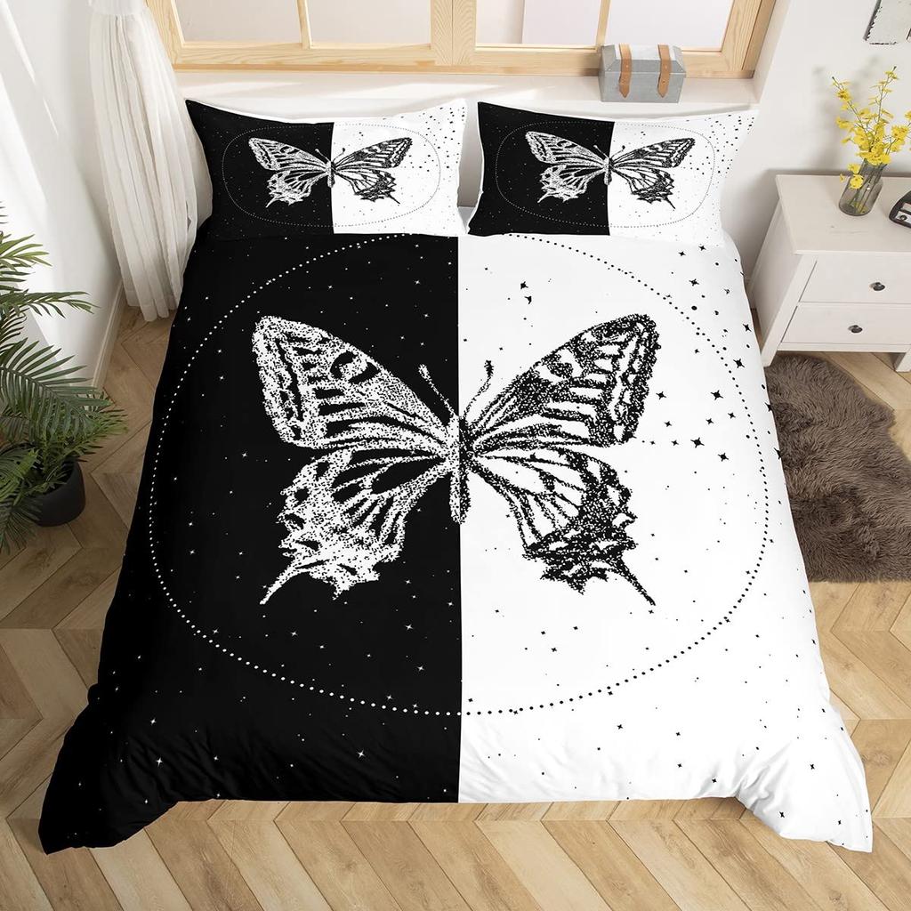 Комплект постельного белья Fantasy Flower Butterfly для взрослых, подростков, роскошный комплект постельного белья из полиэстера с 3D-печатью и разноцветными бабочками и розами