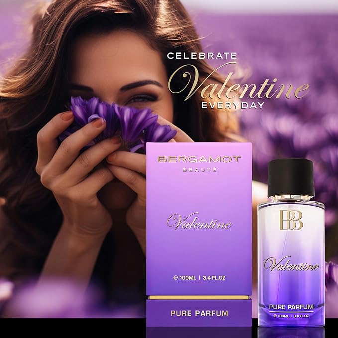 Bergamot Beaute VALENTINE Pure PERFUME 12+ часов стойкие жидкие духи для женщин, более высокая концентрация, чем парфюмированная вода, 100 мл