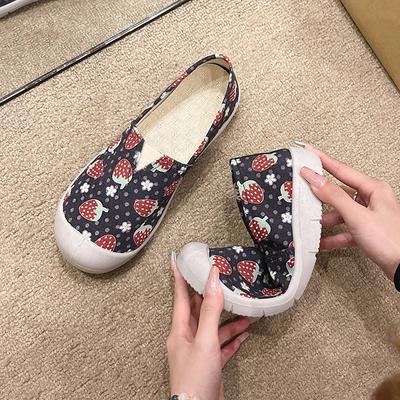 Мода Новинка Поступление 2025 Слипоны Женские парусиновые туфли Высокое качество Повседневная рутина Корейская ходьба Предложение 39 Дешевые предложения Женская обувь