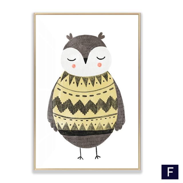 Лиса Кролик Медведь Олень Детская Настенная Картина Холст Картины Плакаты Мультфильм Животное в Свитере Принт Настенные Панно Декор Для Детской Комнаты