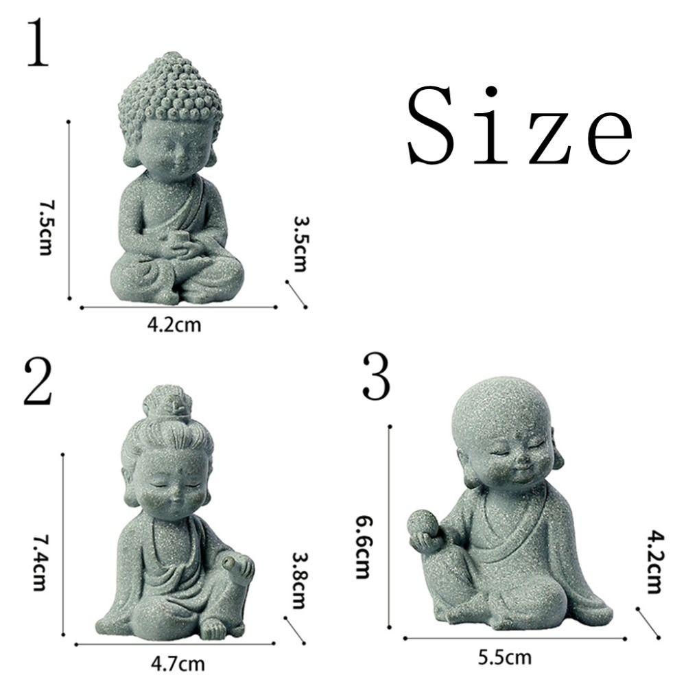 Sandstone Aquarium Buddha Statues Mini Dolls Buddha Statue Little Monk Figurine Car Dashboard