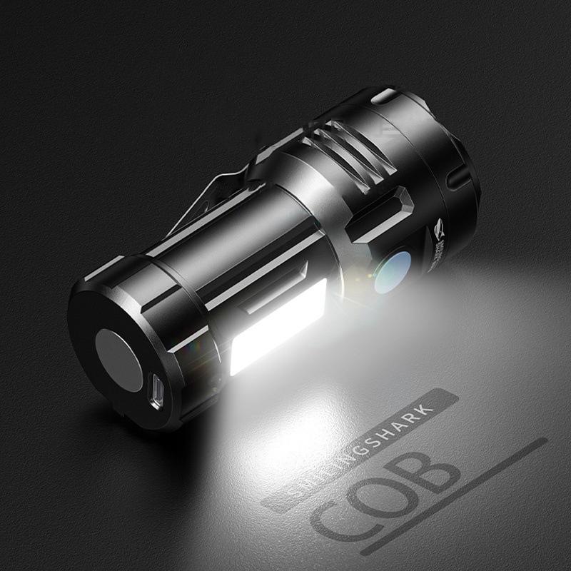 Outdoor Multi-Function Strong Light Flashlight Keychain Mini Flashlight Magnetic Flashlight