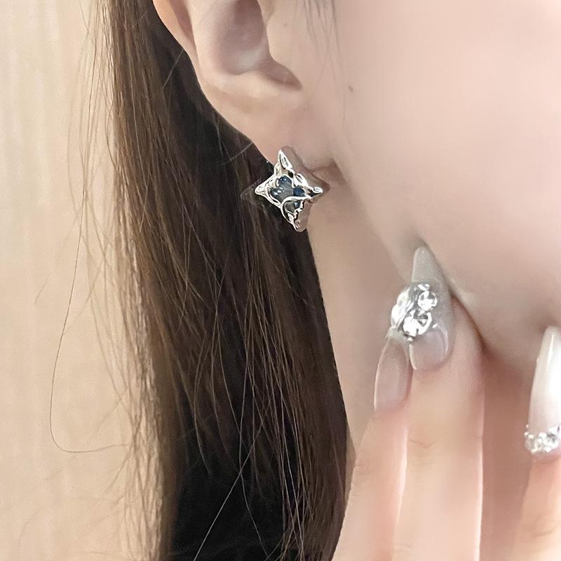 Серьги-пусеты Xingshou с цирконом, нишевый дизайн, серьги высокого класса, милый прохладный стиль, серьги-звездочки, французские серьги женские