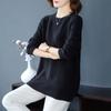 Women Autumn and Winter Round Neck Sweater Women Loose Large Size Fashionable Tops Cover Belly Bottoming Knitwear