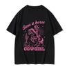 Save A Horse Ride A Cowgirl Print T Shirt Men Women Retro Aesthetic Fashion T-shirts Casual Oversized T-shirt Streetwear