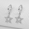 2022 New 925 Sterling Silver Crystal Star Charm Stud Earrings For Women Girl Elegant Party Jewelry Prevent Allergy Eh1318