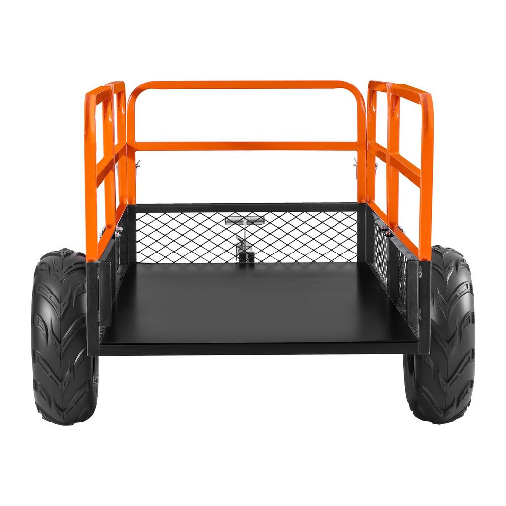 VEVOR Garden Utility Trailer, 22 Cu. Ft. & 725 kg, ATV UTV Trailer, Tow Behind Steel Dump Trailers, Removable Rear Panel