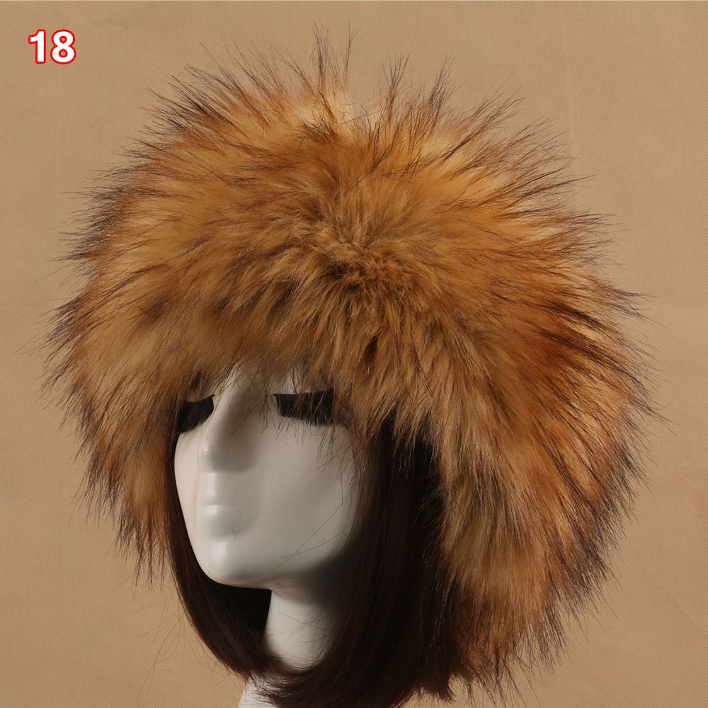 Outdoor Earwarmer Winter Thick Fluffy Faux Fur Women Russian Cap Headband Hat