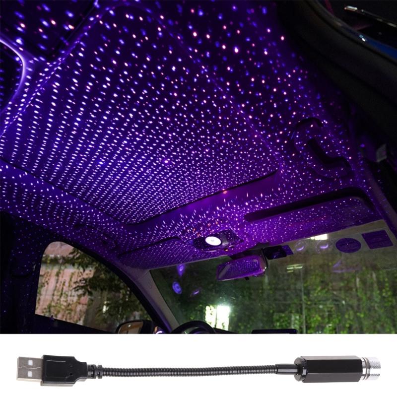 Автомобильный USB Звезда Красивый Потолочный Свет Звездный для Проекции Неба Декоративная Лампа Крыши Светодиодная Портативная Романтическая Атмосфера Ночи Li