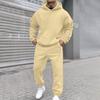 Men's Solid Colour Hooded Long Sleeve Sweatshirt Home Trousers Running Suit