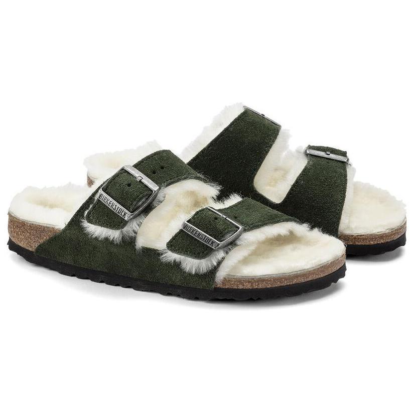 Birkenstock Сандалия из овчины Arizona Замша Узкий крой 'Зеленый' Женская 1021102