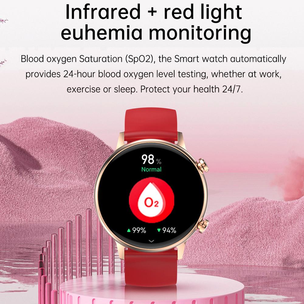 Смарт-часы Amoled экран Blue Tooth Call NFC Heart Rate артериальное давление кислород водонепроницаемый голосовой помощник спортивные женские умные часы